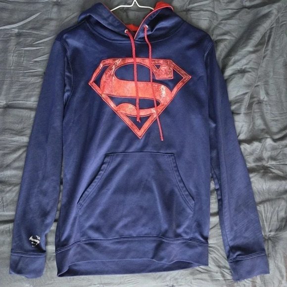 DC Comics Superman Logo Graphics Pullover Hoodie Sz S ~ 3/$15 - Picture 2 of 9